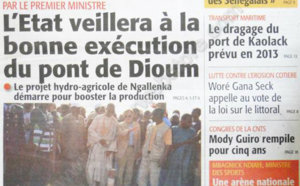 A la Une du Journal le Soleil du 19 Novembre