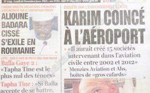 A la Une du Journal L'observateur du 26 Novembre