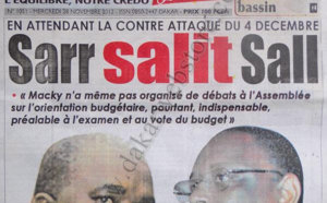 A la Une du Journal Rewmi du 28 Novembre