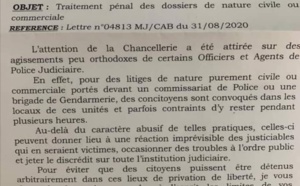 DES AFFAIRES CIVILES OU COMMERCIALES DEVANT LA POLICE ET LA GENDARMERIE: Le Pg tape sur la table