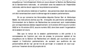 Communiqué du Procureur Alioune NDao
