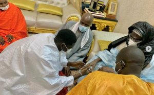 Le fils de Aly Ngouille Ndiaye chez le Khalife général des Mourides (Photos)