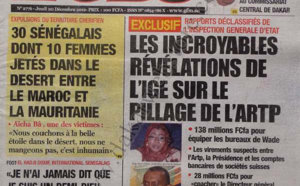 A la Une du Journal L'Observateur du Jeudi 20 décembre 2012