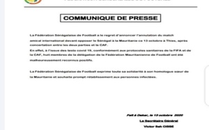 Urgent: Huit Mauritaniens testés positifs à la COVID-19, le match contre le Sénégal annulé au dernier moment !