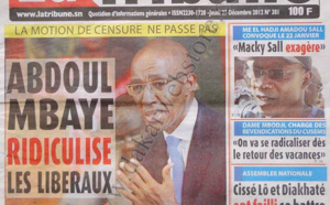 A la Une du Journal La Tribune du jeudi 27 décembre 2012