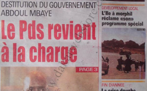 A la Une du Journal Walfadjri du Samedi 29 décembre 2012