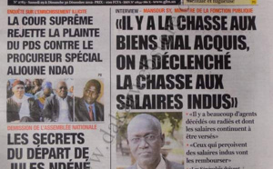 A la Une du Journal L'Observateur du Samedi 29 décembre 2012
