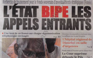 A la Une du Journal Le Quotidien du Samedi 29 décembre 2012