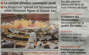 A la Une du Journal Le Soleil du mardi 08 janvier 2013