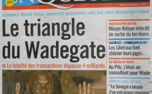 A la Une du Journal Enquête du mercredi 09 janvier 2013