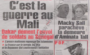 A la Une du Journal Le Populaire du Samedi 12 janvier 2013