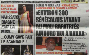A la Une du Journal L'Observateur du Samedi 05 janvier 2013