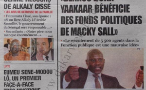 A la Une du Journal L'Observateur du jeudi 17 janvier 2013