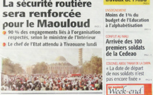 A la Une du Journal Le Soleil du vendredi 18 janvier 2013