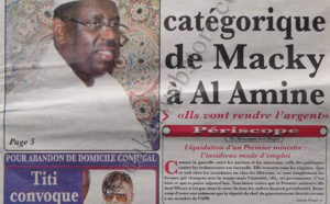 A la Une du Journal Walfdjri du mardi 22 janvier 2013