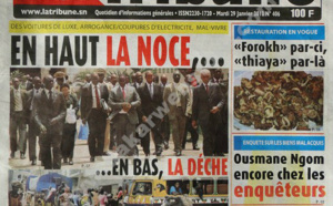A la Une du Journal La Tribune du mardi 29 janvier 2013