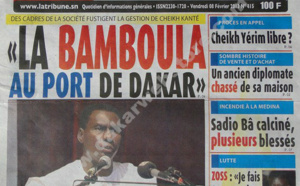A la Une du Journal La Tribune du vendredi 08 février 2013