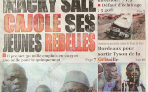 A la Une du Journal Le Quotidien du mercredi 13 février 2013