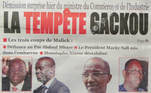 A la Une du Journal Le Quotidien du jeudi 14 février 2013