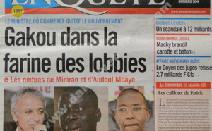 A la Une du Journal EnQuête du jeudi 14 février 2013