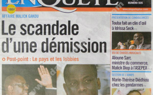 A la Une du Journal EnQuête du vendredi 15 février 2013