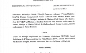 Lisez l’arrêt délivré par la Cour de justice de la Cedeao…