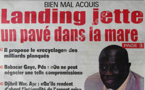 A la Une du Journal Walfadjri du lundi 25 janvier 2013
