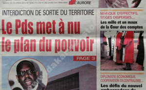 A la Une du Journal Walfadjri du mardi 26 février 2013