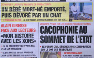 A la une du journal L'Observateur du lundi 04 mars 2013