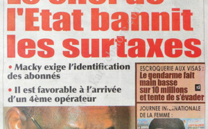 A la Une du Journal Rewmi du vendredi 08 Mars 2013
