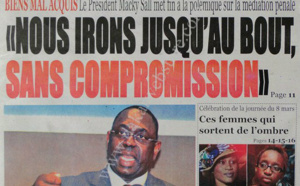 A la Une du Journal Le Quotidien du vendredi 08 Mars 2013