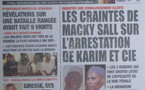 A la Une du Journal L'Observateur du mercredi 13 mars 2013