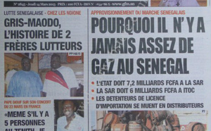 A la Une du Journal L'Observateur du lundi 18 mars 2013