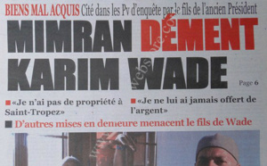 A la Une du Journal Le Quotidien du mardi 19 mars 2013