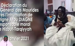 Déclaration de Serigne Mountakha Mbacké après l’inhumation de Serigne Atou Diagne