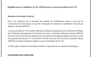 Caf : Ahmad Ahmad déclaré éligible au poste de président