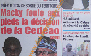 A la Une du journal Walfadjri du Samedi 30 mars 2013