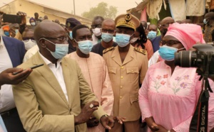 Visite du ministre du Commerce, Aminata Assome Diatta au chantier du marché central de Diourbel