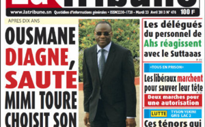 A la Une du Journal La Tribune du mardi 23 Avril 2013