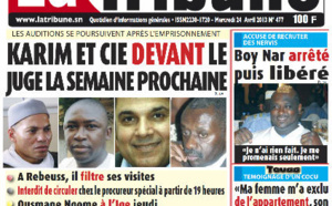 A la Une du Journal La Tribune du mercredi 24 Avril 2013