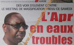 A la Une du journal Walfadjri du vendredi 26 Avril 2013