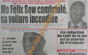 A la Une du Journal Le Populaire du lundi 29 Avril 2013