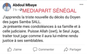 Décès du juge Samba Sall: Lynché sur les réseaux sociaux, Abdoul Mbaye supprime son texte sur Facebook et Twitter