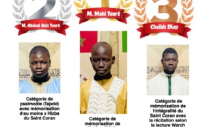 Maroc/ Concours international de récitation du Saint Coran: Le Sénégal remporte les 1ère, 2ème et 3ème places de toutes les catégories