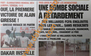 A la Une du Journal L'Observateur du lundi 17 juin 2013