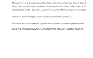 Distribution de l'eau à Dakar: Des perturbation en vue