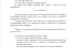 Modification du code électoral: Mamadou Lamine Diallo et Cheikh Abdou Mbacké déposent un recours devant le Conseil constitutionnel
