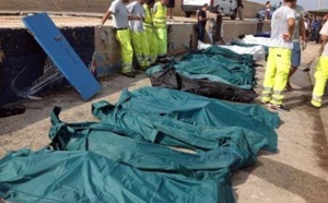 [Photos] Drame de l'immigration au large de Lampedusa: 130 migrants morts dans le naufrage et 200 portés disparus