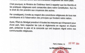 Attaques envers les communautés religieuses dans les RS: La Fatwa du ministre de l'Intérieur (Document)