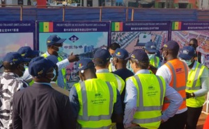 Visite de chantier du BRT: Elisabeth Huybens constate l'état d'avancement des travaux